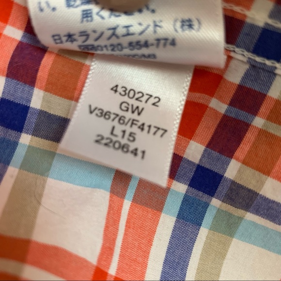 Lands’ End Plaid Cotton Button Down Shirt - Picture 5 of 8